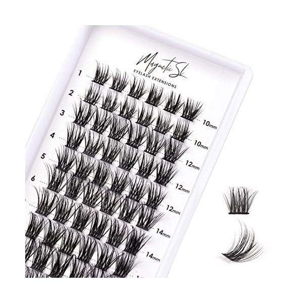 Cluster Faux Cils 72pcs Faux Cils Individuel DIY Cils Individuels Volume Russe DIY Extensions de Cils C D Curl Mix 10-16mm 3D