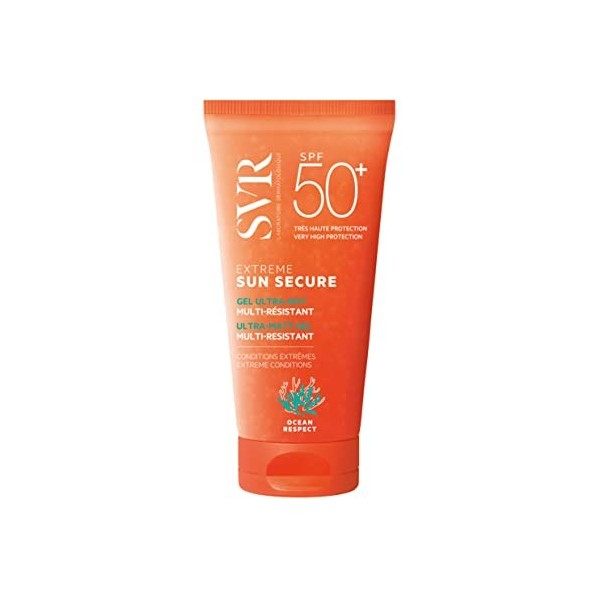 SVR - Gel Solaire Extrême SPF50+ Visage Sun Secure - Sport - Association de Filtres Brevetée - Invisible, Ultra-Mat, Multi-Ré