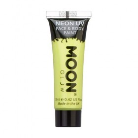 Moon Glow – Peinture fluo UV pastel jaune visage & corps 12 ml
