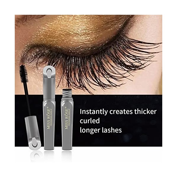 Mascara épais et imperméable durable en fibre de soie 4D longue durée sans sagglutiner, tient toute la journée Doll 10 Masca