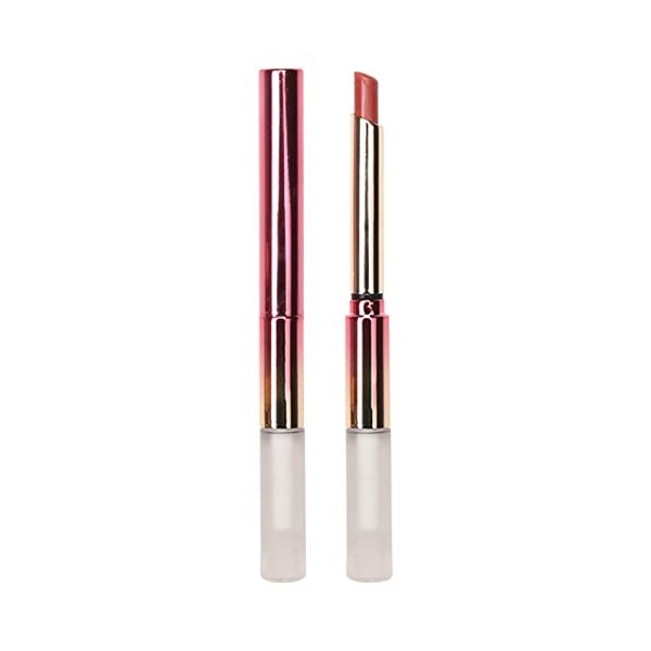 Set rouge à lèvres imperméable à double tête rouge à lèvres film étanche anti-adhésif ne se décolore pas maquillage beauté 2 