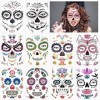 Temporaire Tatouage Visage 10 Pcs Tatouage Éphémère Visage Halloween Imperméable Effroyable Autocollant Tatouage Temporaire F