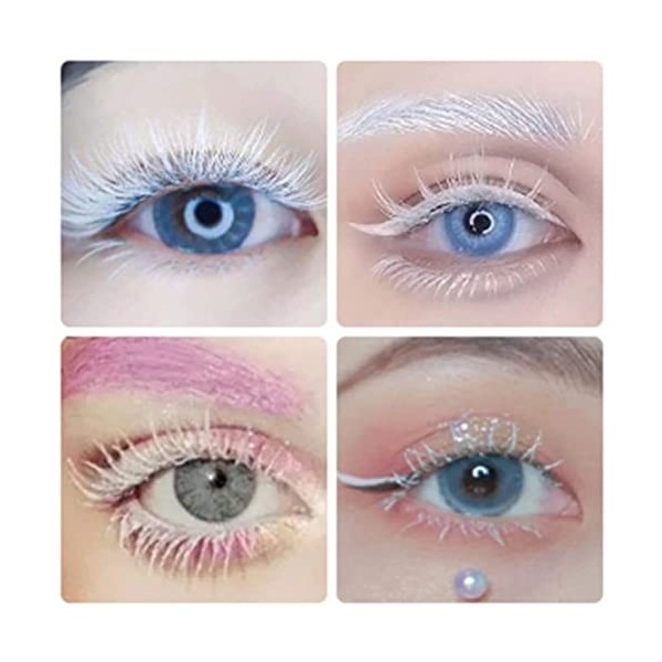 Faux De Cils Blancs Halloween Coloreful Eyes Extension Tool Cosplay Makeup Natural Look Masquerade Party Cousshes