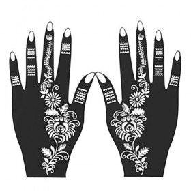Lot de 2 pochoirs pour tatouage temporaire au henné - 104 qingsb