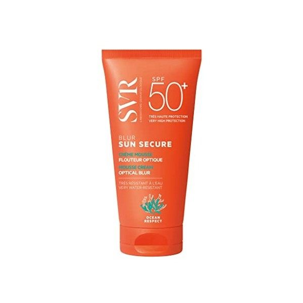 SVR - Blur SPF50+ Visage Sun Secure - Mousse Floutteur Optique - Primer Maquillage - Association de Filtres Brevetée - Résist