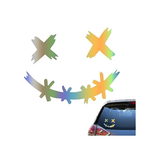 Autocollant de casques de sourire | Décalcomanies décoratives de visage de sourire pour des voitures imperméables | Smile Bik