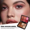 12 couleurs Blush crème,palette fard à joues 12 couleurs | Palette fond teint correcteur couleur légère, mélangeable, anti-ta