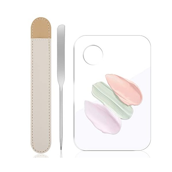 WLLHYF Fond de Teint Spatule Coréenne Maquillage Spatule Maquillage en Acier Inoxydable Palettes de Mélange Picasso Spatule M