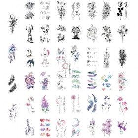Tatouage Ephemere Autocollants, Faux Tatouage Imperméables, Tattoo Temporaire pour Enfants Adultes Hommes et Femmes, 46Feuill
