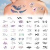 Tatouage Ephemere Autocollants, Faux Tatouage Imperméables, Tattoo Temporaire pour Enfants Adultes Hommes et Femmes, 46Feuill