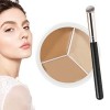 Palette anti-cernes tricolore | fond teint visage 3 en 1 | Crème correctrice couleur pour dissimuler les imperfections et uni