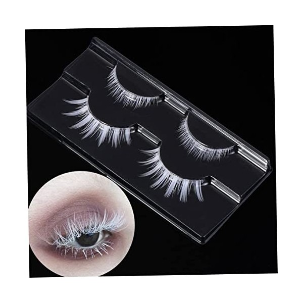 Décorations dHalloween Faux de cils Blancs Halloween Colorful Eye Lashes Extension Tools Cosplay Makeup Natural Looking Masq