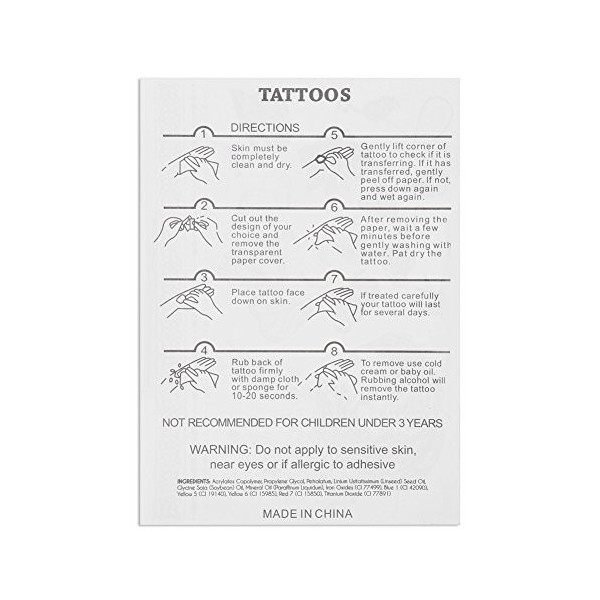 Autocollant de tatouage pour femmes, 5pcs Métallisé Métallisé Argent Doré Motif Coloré Motif Jetable Temporaire Autocollants 