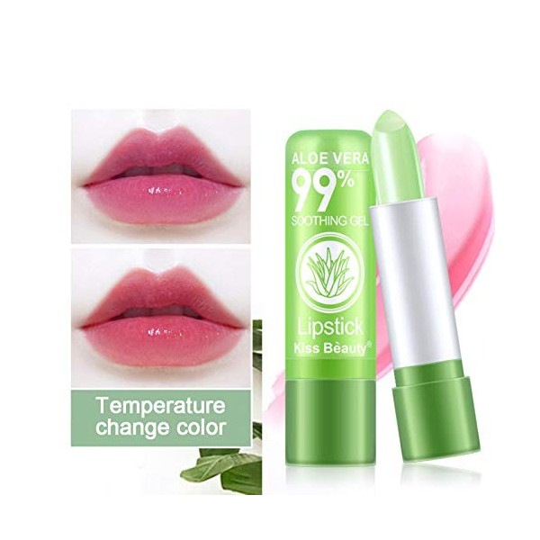 Aloe Vera Baume à Lèvres, Aloe Vera Hydratant Température Changement de couleur rouge à lèvres, Hydratant Aloe Vera Lip Stick