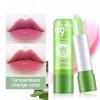 Aloe Vera Baume à Lèvres, Aloe Vera Hydratant Température Changement de couleur rouge à lèvres, Hydratant Aloe Vera Lip Stick