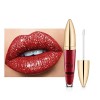 JAWSEU Rouge à Lèvres Pailleté, Diamond Glitter Lipgloss Longue Durée Antiadhésif Tasse Brillant À Lèvres Mat Imperméable Bri