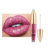 JAWSEU Rouge à Lèvres Pailleté, Diamond Glitter Lipgloss Longue Durée Antiadhésif Tasse Brillant À Lèvres Mat Imperméable Bri