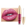 JAWSEU Rouge à Lèvres Pailleté, Diamond Glitter Lipgloss Longue Durée Antiadhésif Tasse Brillant À Lèvres Mat Imperméable Bri