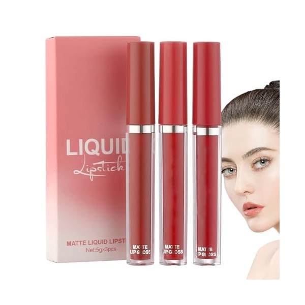 Brillant à lèvres hydratant - Rouge à Lèvres Liquide Brillant à Lèvres | Coffret cadeau de bâtons à lèvres résistants aux tac