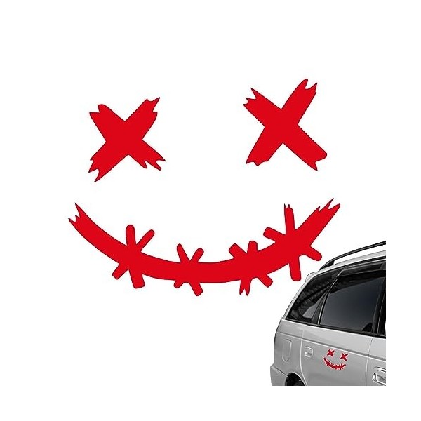 Sticker voiture sourire | Décalcomanies décoratives imperméables de visage de sourire pour des voitures - Autocollants de cas