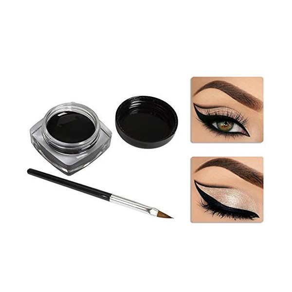 Hilai Eyeliner Etanche Gel Cosmetique Lasting Liner Gel Long Durable Eye-liner Crème Maquillage Gel Cosmétique avec Pinceau 