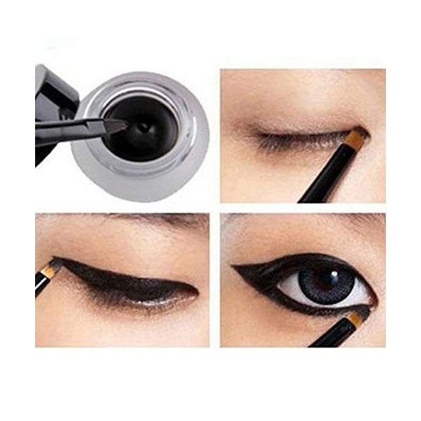 Hilai Eyeliner Etanche Gel Cosmetique Lasting Liner Gel Long Durable Eye-liner Crème Maquillage Gel Cosmétique avec Pinceau 