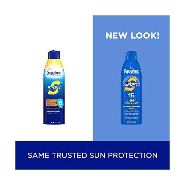 Coppertone SPORT Continuous Sunscreen Spray Broad Spectrum SPF 15 5.5 Ounce Packaging may vary 