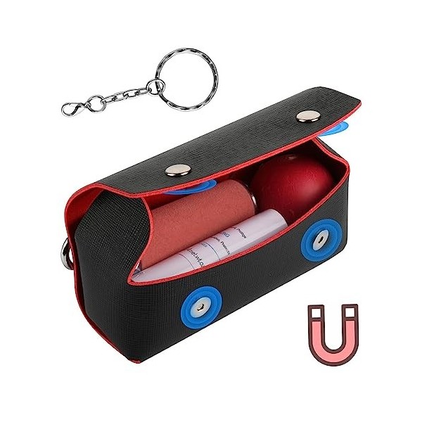 Porte-baume à lèvres,Stockage Maquillage pour Gloss à lèvres pour Femmes - Organisateur Rouge à lèvres en Cuir PU, Sac Brilla