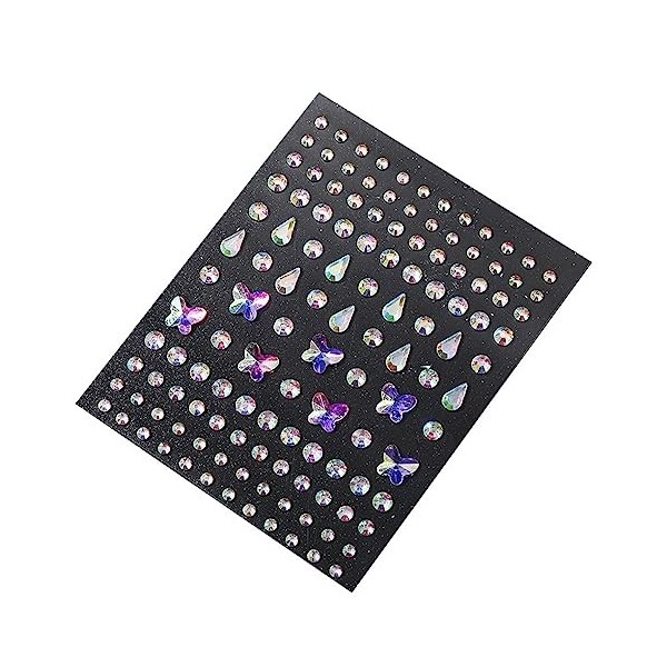 FIOERDTUIE Yeux Visage Strass Auto-Adhésif Autocollants Perles Géométriques Paillettes Maquillage Temporaire Bijoux DIY Art D