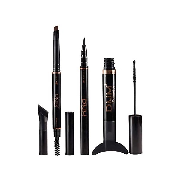 Hudhowks Eyeliner & Mascara Maquillage pour Les Yeux pour Une tête Brosse Fine et Naturelle Qui allonge instantanément Les Ci