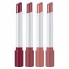 Lot de 4 rouges à lèvres en velours longue durée de température pour femme - Rouge à lèvres mat hydratant - Végétalien A, ta