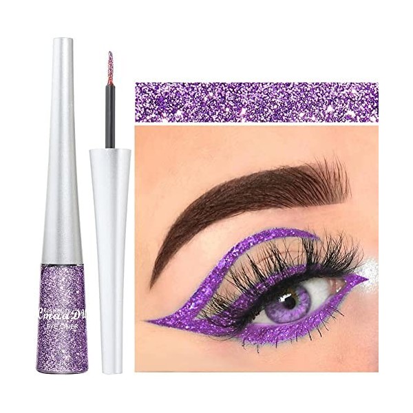 Eyeliner liquide à paillettes, coloré métallique scintillant, longue durée, étanche, fard à paupières liquide