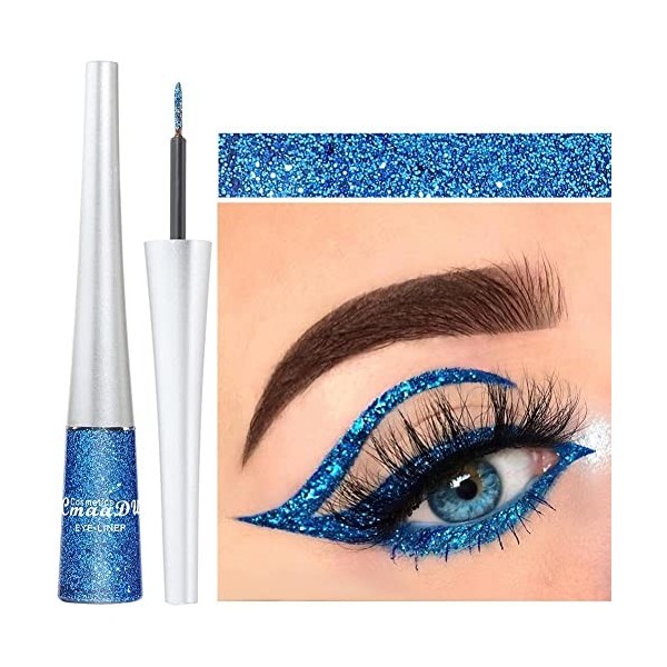 Eyeliner liquide à paillettes, coloré métallique scintillant, longue durée, étanche, fard à paupières liquide