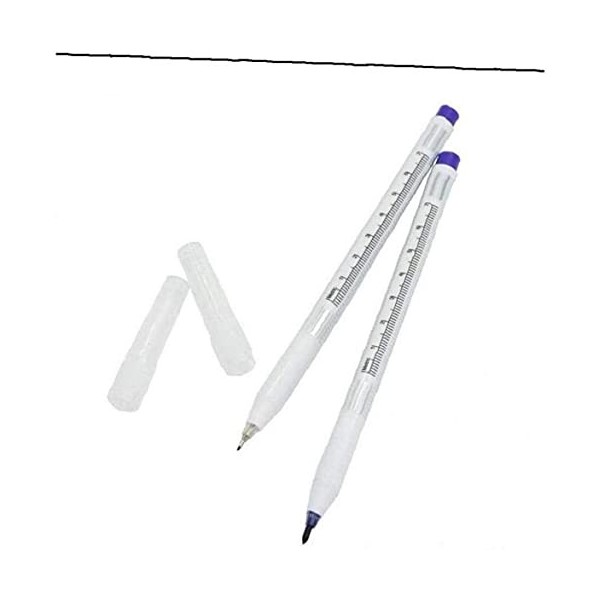 2pcs marqueurs de Pointe chirurgicale Stylo marqueur de Peau 0,5 mm, 1 mm avec des règles de Papier pour Le perçage des Sou