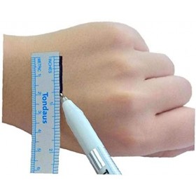 2pcs marqueurs de Pointe chirurgicale Stylo marqueur de Peau 0,5 mm, 1 mm avec des règles de Papier pour Le perçage des Sou