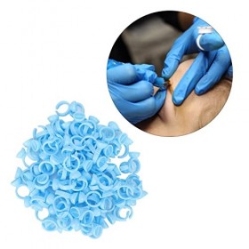 Coupelles adhésives pour extensions de cils, bagues adhésives Porte-doigts bleus Accessoires pour techniciennes en extension 