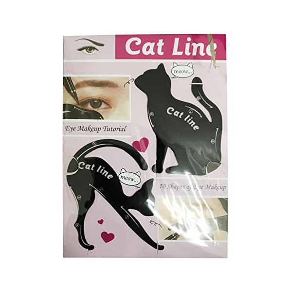 Pochoirs pour eyeliner chats - Applicateurs de fard à paupières fumés - Plaque de modèle pour les yeux de chats et guide des 