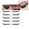 Stick On Glitter Eyeliner Bandes - 5 paires de pochoirs pour eye-liner auto-adhésifs instantanés - Outil Eyeliner, autocollan