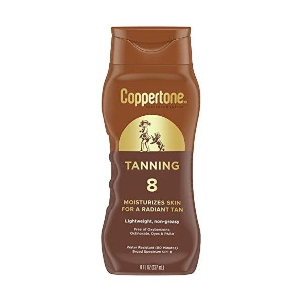 Coppertone Bronning Defend & Glow Crème solaire avec lotion à la vitamine E SPF 8 200 ml
