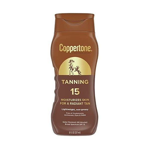 Coppertone Tanning Lotion Sunscreen SPF 15, 8oz by Coppertone