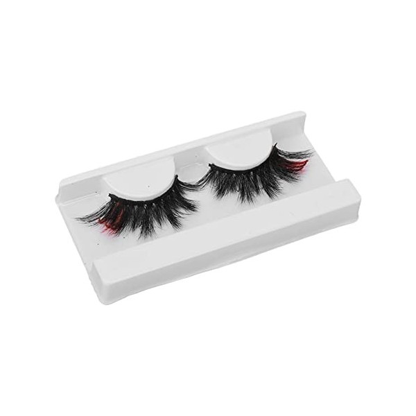 Faux Cils Colorés, Cils Colorés 18 Mm, Clairs, pour la Scène Rouge et rose pétillant 