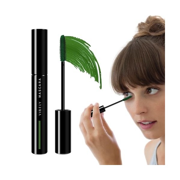 Mascara imperméable coloré, Mascara coloré anti-taches pour cils, Mascara pour cils imperméable, anti-taches et longue durée 