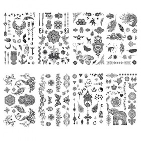 185pcs Petits Tatouages ​​Temporaires Noirs, Femmes/Hommes, Faux Autocollants De Tatouage, Visage/Cou/Bras, Tatouage Enfants,