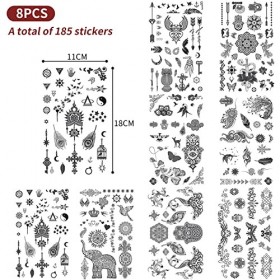185pcs Petits Tatouages ​​Temporaires Noirs, Femmes/Hommes, Faux Autocollants De Tatouage, Visage/Cou/Bras, Tatouage Enfants,