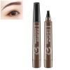 Suake Stylo de contour des sourcils, crayon à sourcils imperméable longue durée, stylo à sourcils microlame à 4 pointes, cray