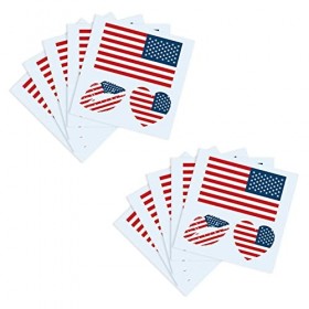 Drapeau Américain Tatouages ??temporaires 10 Feuilles Usa Party Independence Day Heart Lèvres Autocollants 4 Juillet Décorati