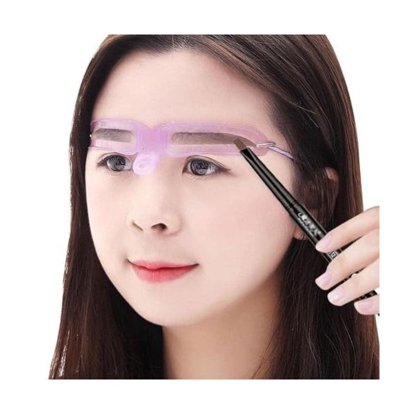 Matrice de maquillage pour sourcils - Pochoir réutilisable - S3K8 en 1 - 8 sourcils