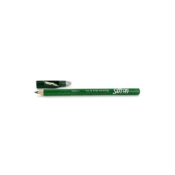 Saffron Crayon Contour Des Yeux Vert Avec Des Paillettes & Taille-Crayon