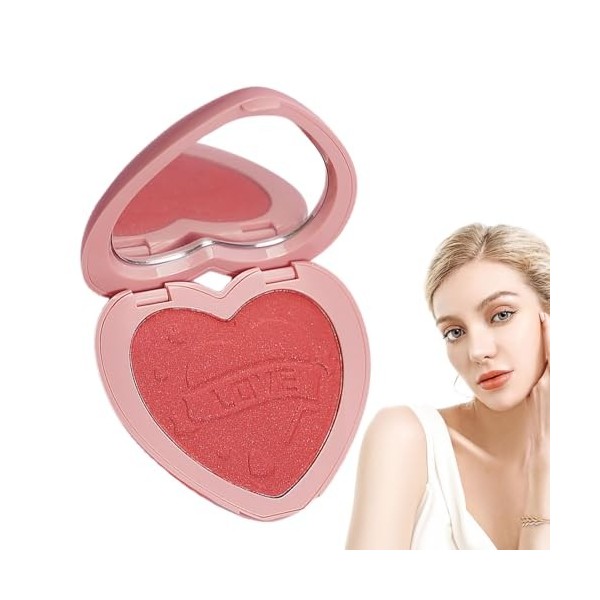 Blush visage mat - Blush mat pour le visage avec fard à joues miroir format voyage | Produits de beauté quotidiens pour les v