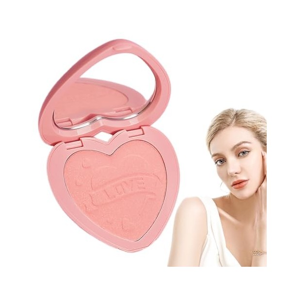 Blush visage mat - Blush mat pour le visage avec fard à joues miroir format voyage | Produits de beauté quotidiens pour les v